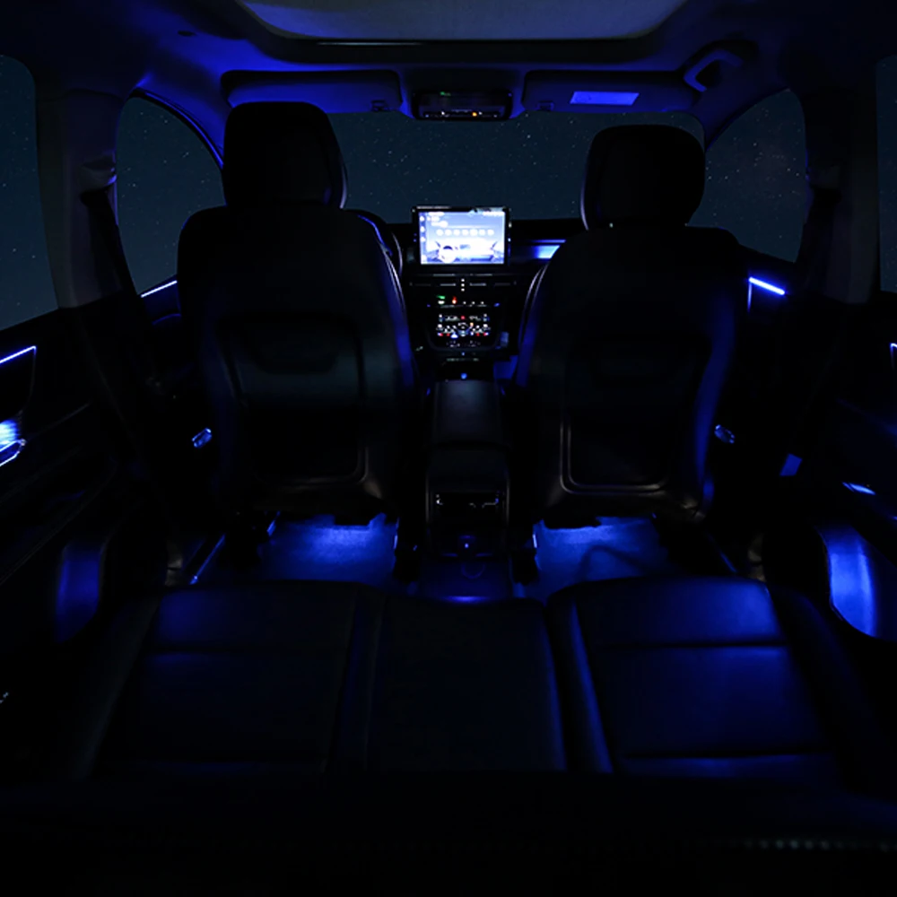 

Для Ford Focus 64-цветная светодиодная лампа окружающего освещения для Lincoln Corsair AViator Nautilus, внутреннее освещение, декоративная атмосферная лампа