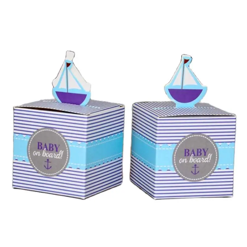 

Cardboard Favors Box Cardpaper Candy Box for Baby Shower Party - Blue 100/lot Free Shipping