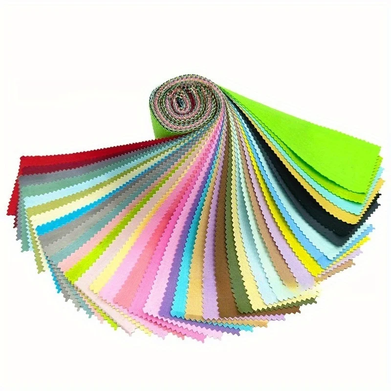 40 piezas de tiras de tela acolchadas de color sólido de 6,4*50 cm, adecuadas para ropa de muñecas DIY y materiales de arte artesanal
