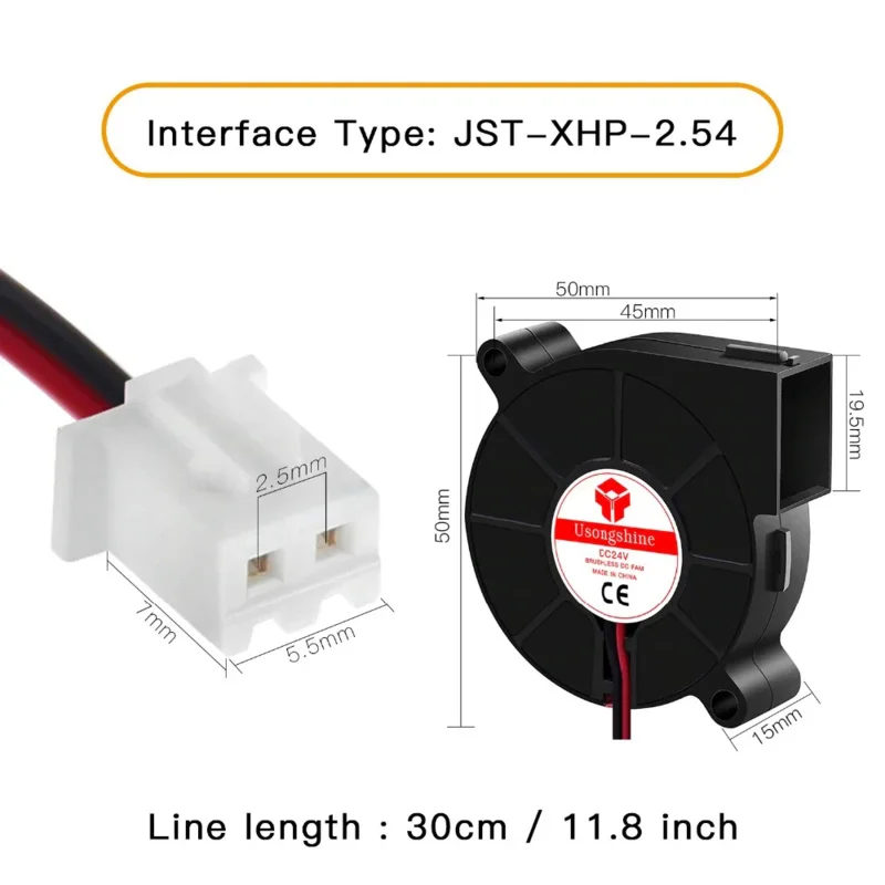 3D Printer Turbine Cooling 5015 ( 50*50*15mm ) FanSide Blower Extruder Hotend Turbo Fans 3D Printer 0.15A