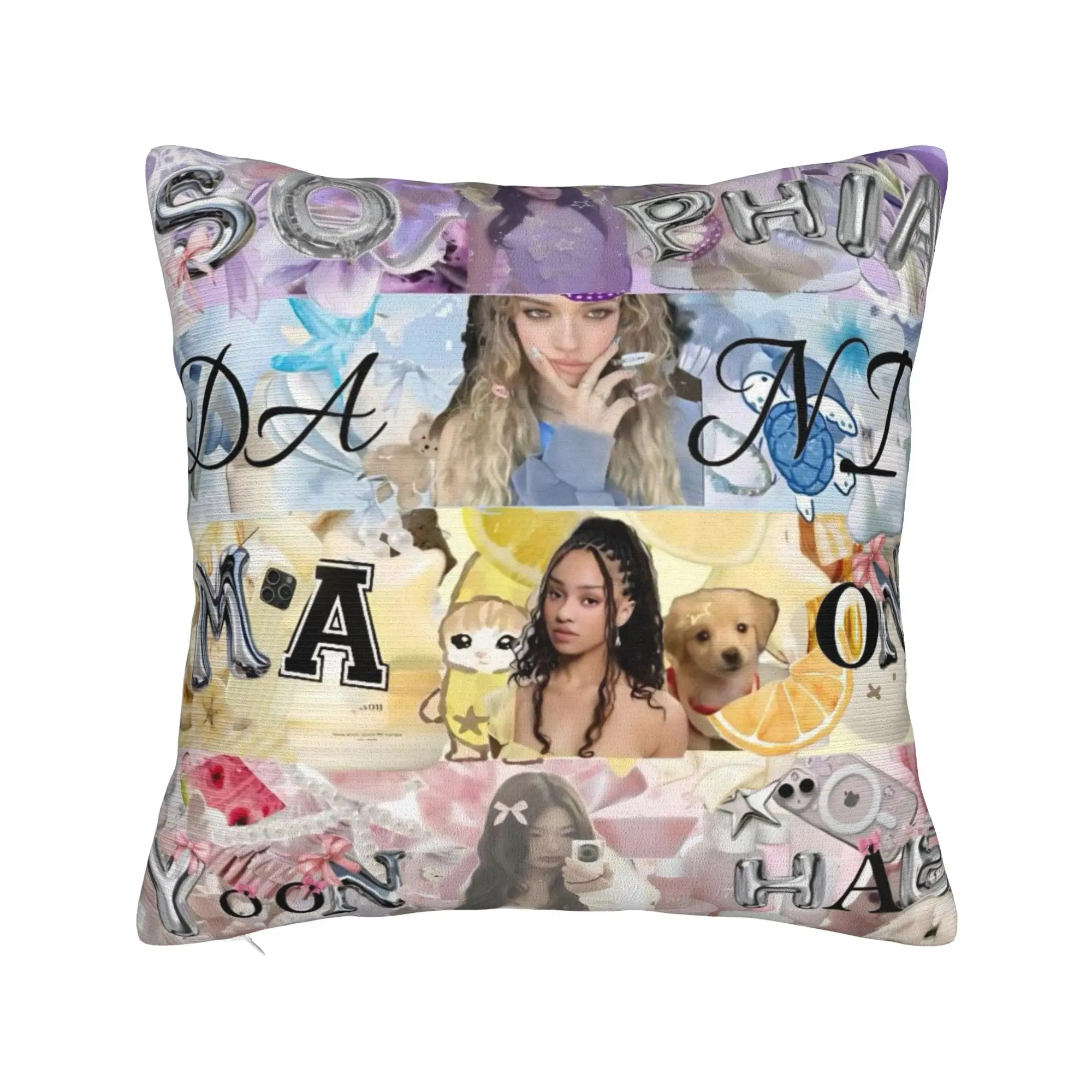 Katseye Music Group  Pillow Case  Comfy Pillow Cover Retro Trendy Pillowcases For Living Room Bed Chair