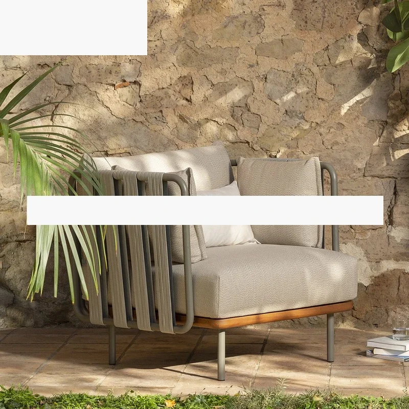 Nordic Outdoor Sofa Courtyard Villa Garden Hotel Terrace Resort Model Room Sofa Coffee Table Combination Furniture