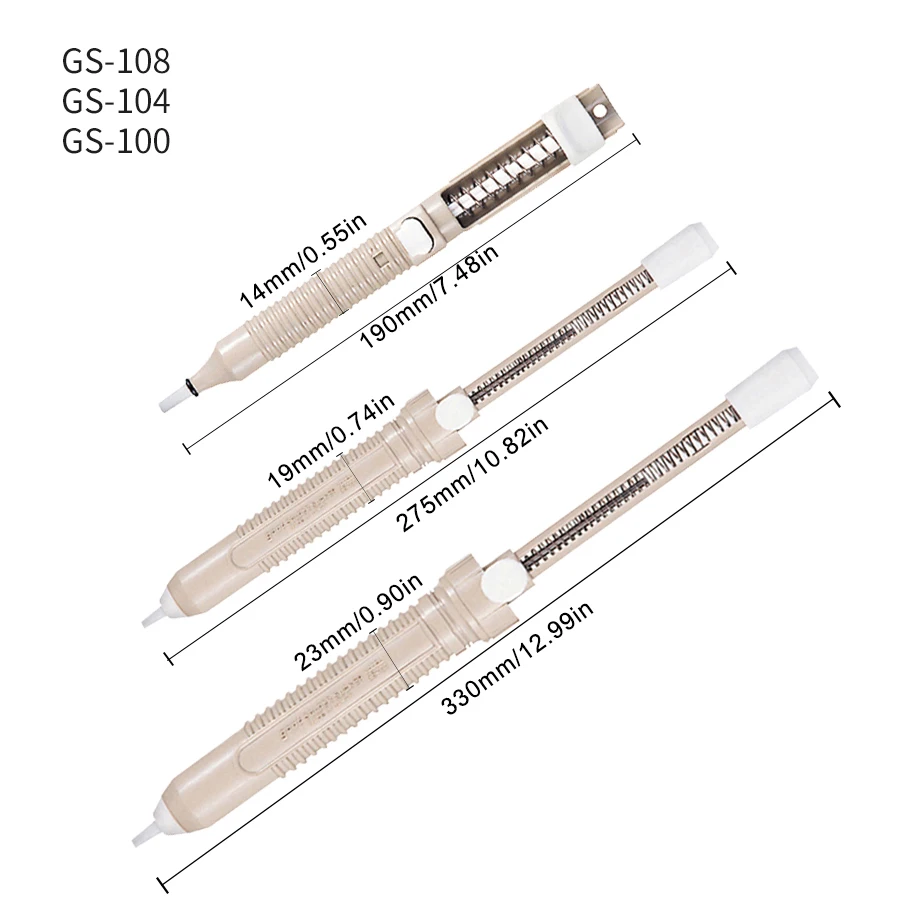 Japan GOOT Desoldering Pump Self-Cleaning Plunger 330/275/190mm Manual Solder Sucker Welding Tool Accessories GS-100/104/108