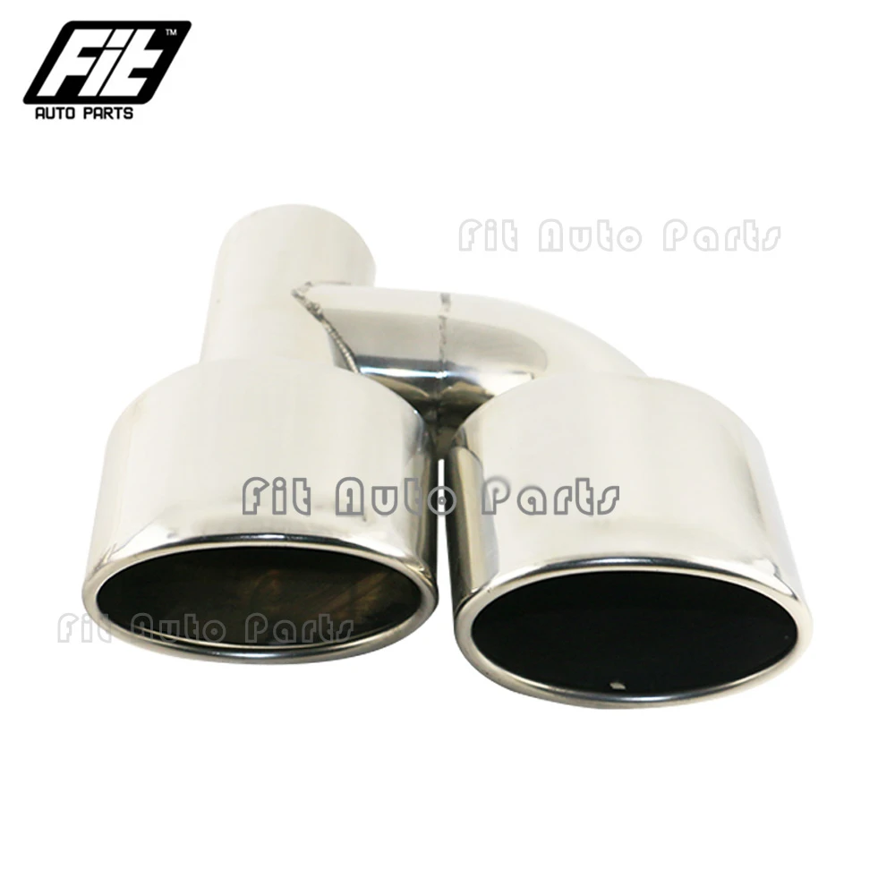 1 PCS Stainless Steel H type Exhaust Pipe Oval 2.5 inchi Dual Exhaust Muffler Tip for AG W204 W211 C-Class C63