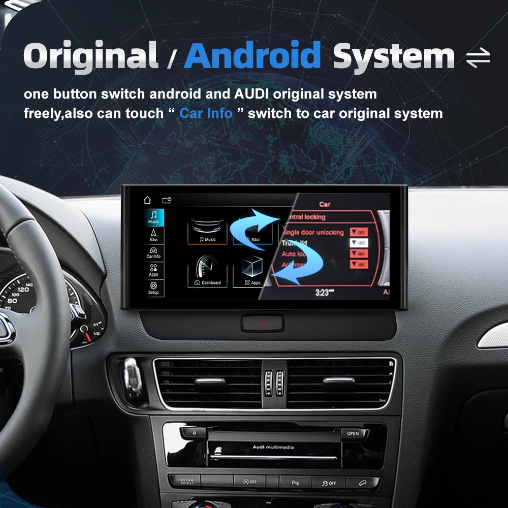 COIKA Android 13 Car Multimedia Radio Player For Audi Q5 2009-2016