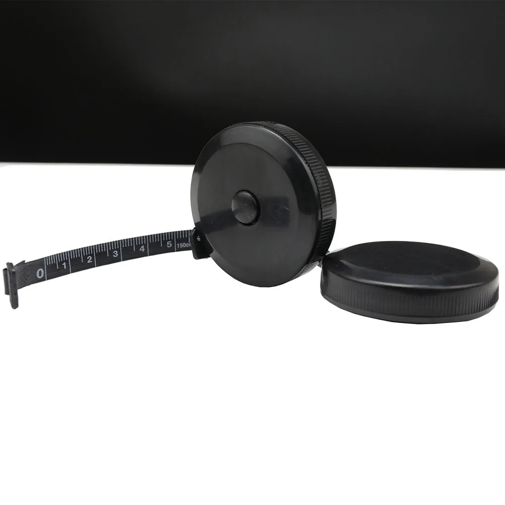 

4Pcs Retractable Tape Measure Black 150cm Durable Plastic Case Anti-Slip Shockproof Metric Scale for Home DIY Tape Measure