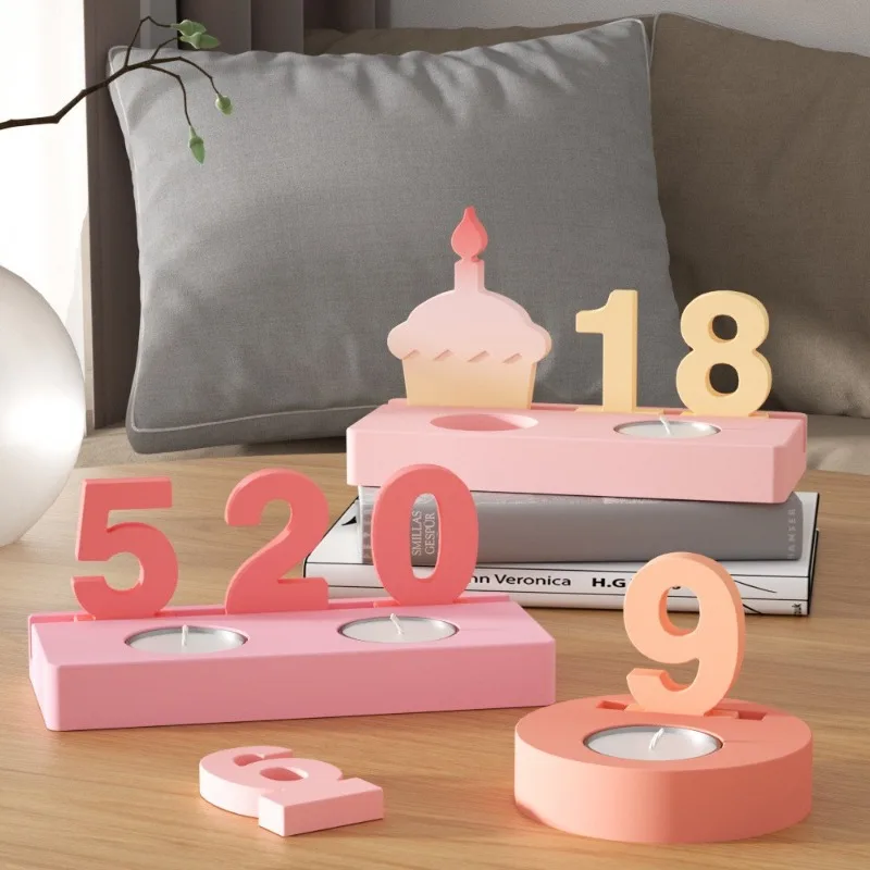 

Birthday Cake Silicones Molds Sqaure Base Molds for Making Holder Tealight Holder Art Craft, Number Resins Molds