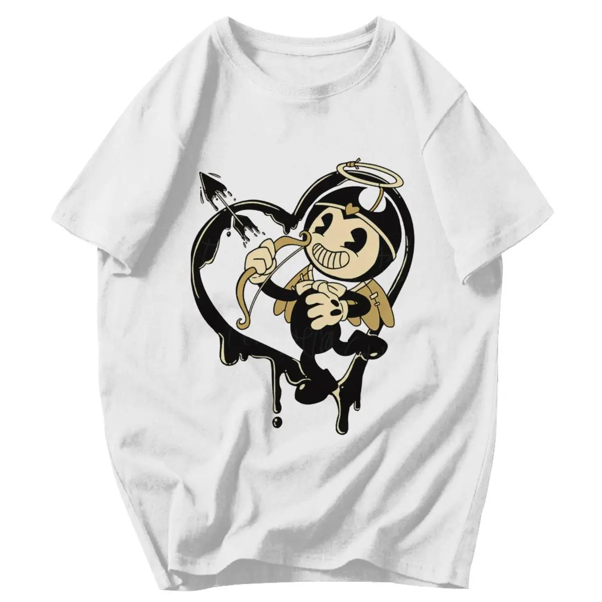 T-shirt Bendy And The Ink Machine Noir, Manches Courtes, Taille XL