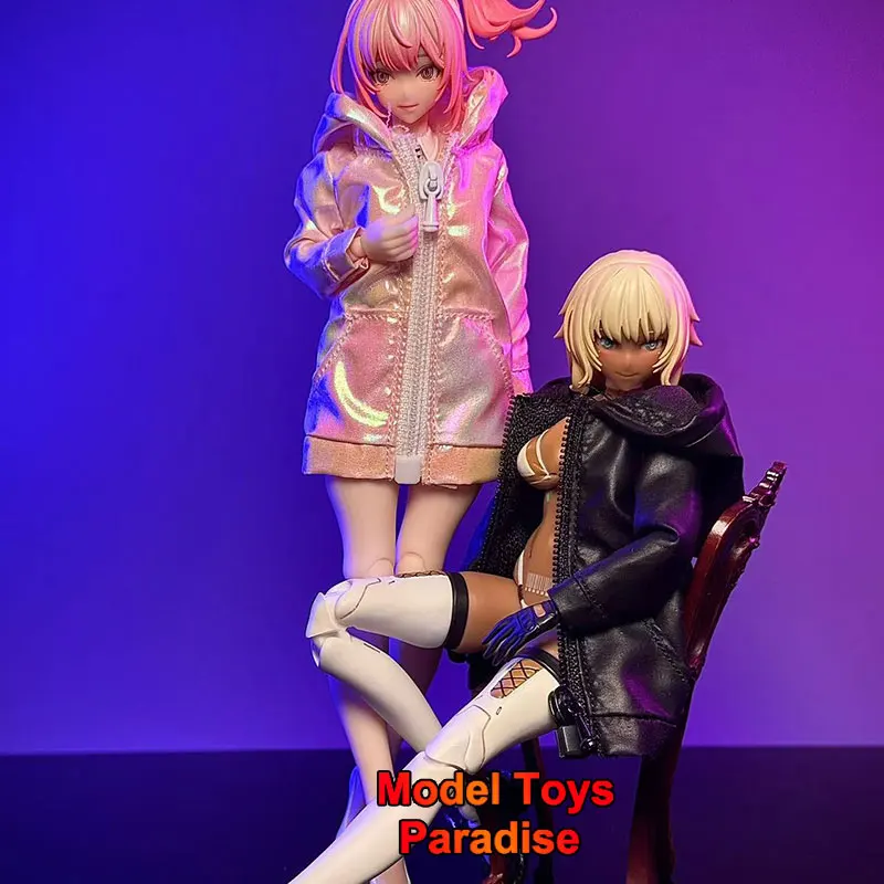 

1/12 Woman Soldier Mini Sunscreen Coat Colorful Zipper Windbreaker Jacket Clothes Fit 6Inch Romankey Snail Shell Action Figure