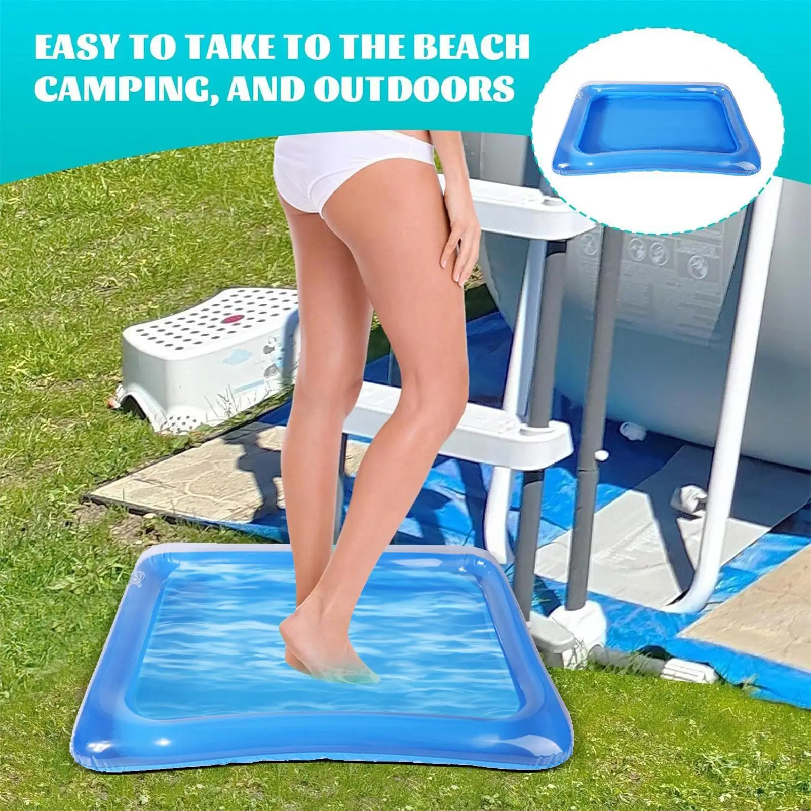 Portable Inflatable Foot Basin Convenient Foot Soaking Bath  Tub For Pool Entrance Ladder Inflatable Basin Foot Soaking Tub