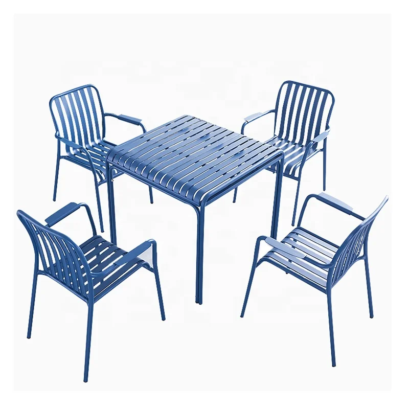 European Style Durable Garden Metal Table and Chairs Set for Hotel Coffee Shop Cafe & Restaurant
