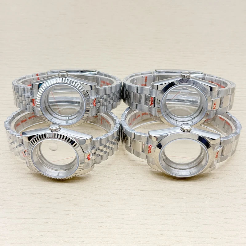 DATEJUST 39MM Flat Sapphire Glass Watch Case Fit NH35 NH36 4R35 4R36 7S Automatic Movement 10ATM Waterproof Watch parth Retrofit