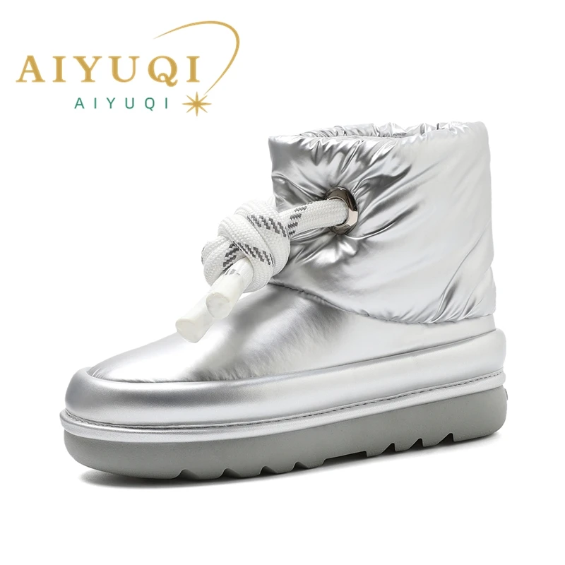 AIYUQI Snow Boots For Women 2024 Winter New Platform Mid-tube Women's Short Boots Fashiona Fur Warm Women's  Winter Shoes