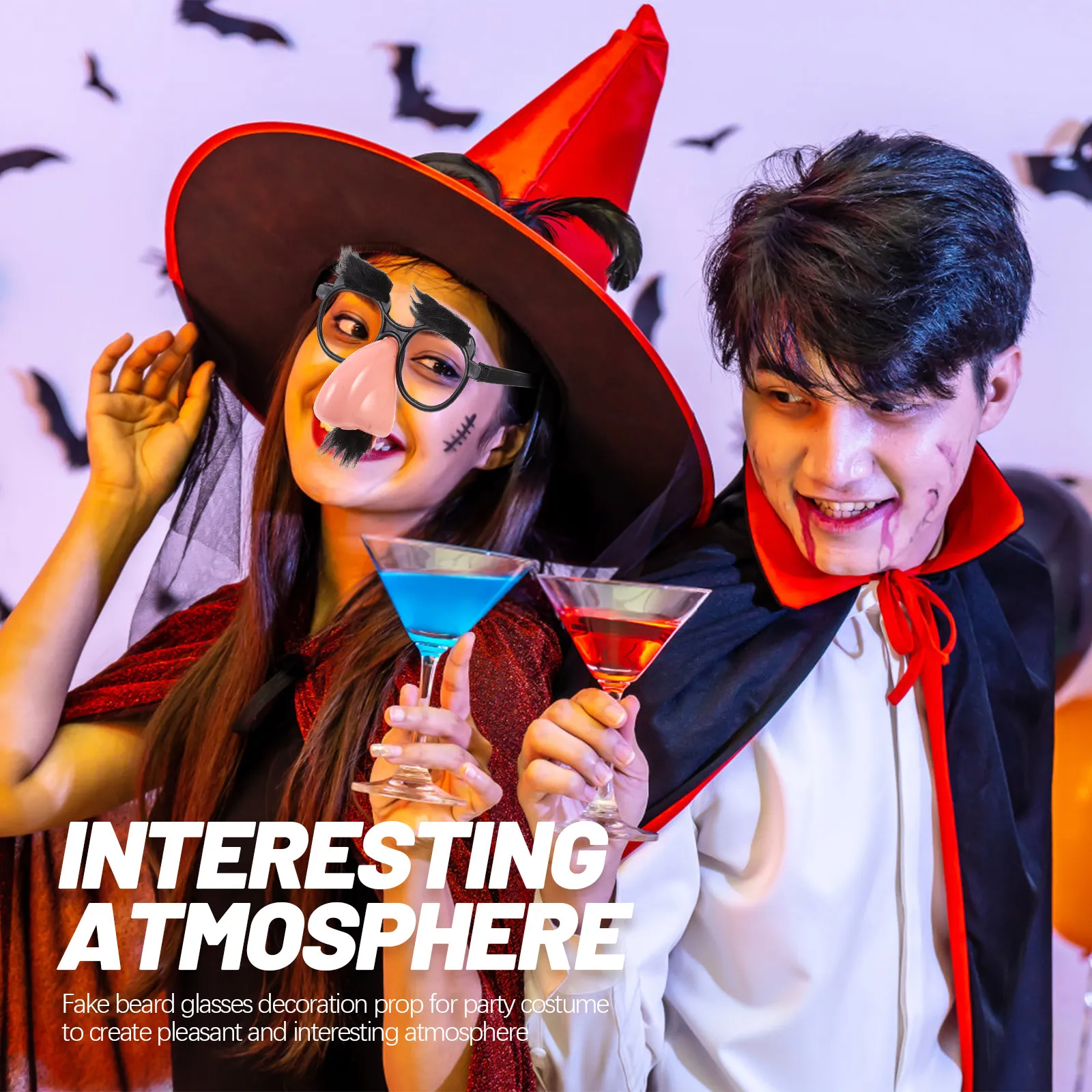 

12 шт. забавных очков с большим носом для костюмированных вечеринок, маскарадов, Хэллоуина, классические очки с усами для взрослых и детей