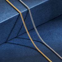 2mm Wide Stainless Steel Link Chain Necklace for Men and Women Silver Color and Gold Color Available Length 14\