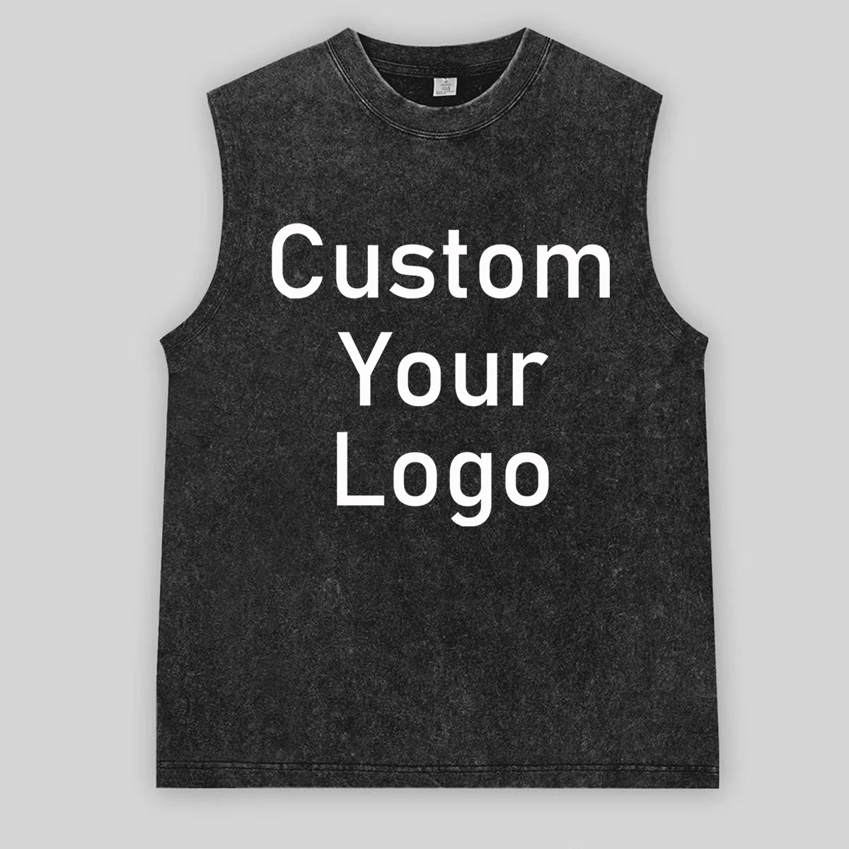 

Custom Your Logo Design Acid Wash Oversized Sleeveless T Shirts 230g Cotton Men Women Vintage Streetwear Vest