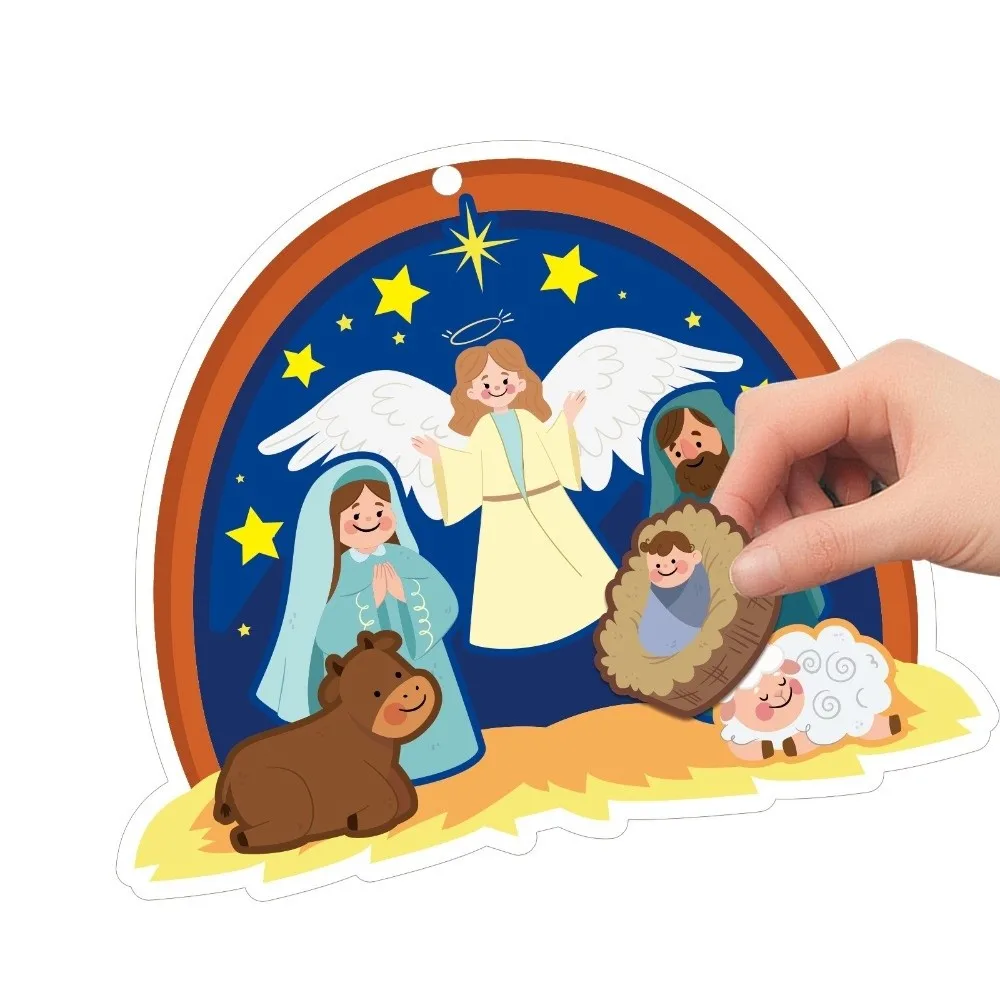 

Cute Cartoon Christmas Card Stickers DIY Gift Tags Christmas Hanging Pendant Christmas Crafts Party Favors Xmas Ornaments