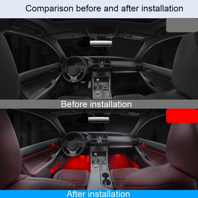 64 Colors Set For Lexus IS 2013-2017 Dedicated button Control Decorative Ambient Light LED Atmosphere Lamp illuminated Strip