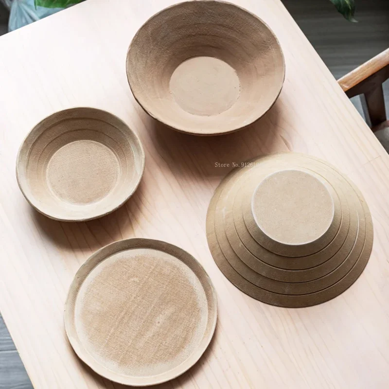 5 Pieces/set Pottery Tools Printed Ceramic Blank Molding Density Board DIY Pottery Handicrafts Bowl/plate Round Overhanging Mold