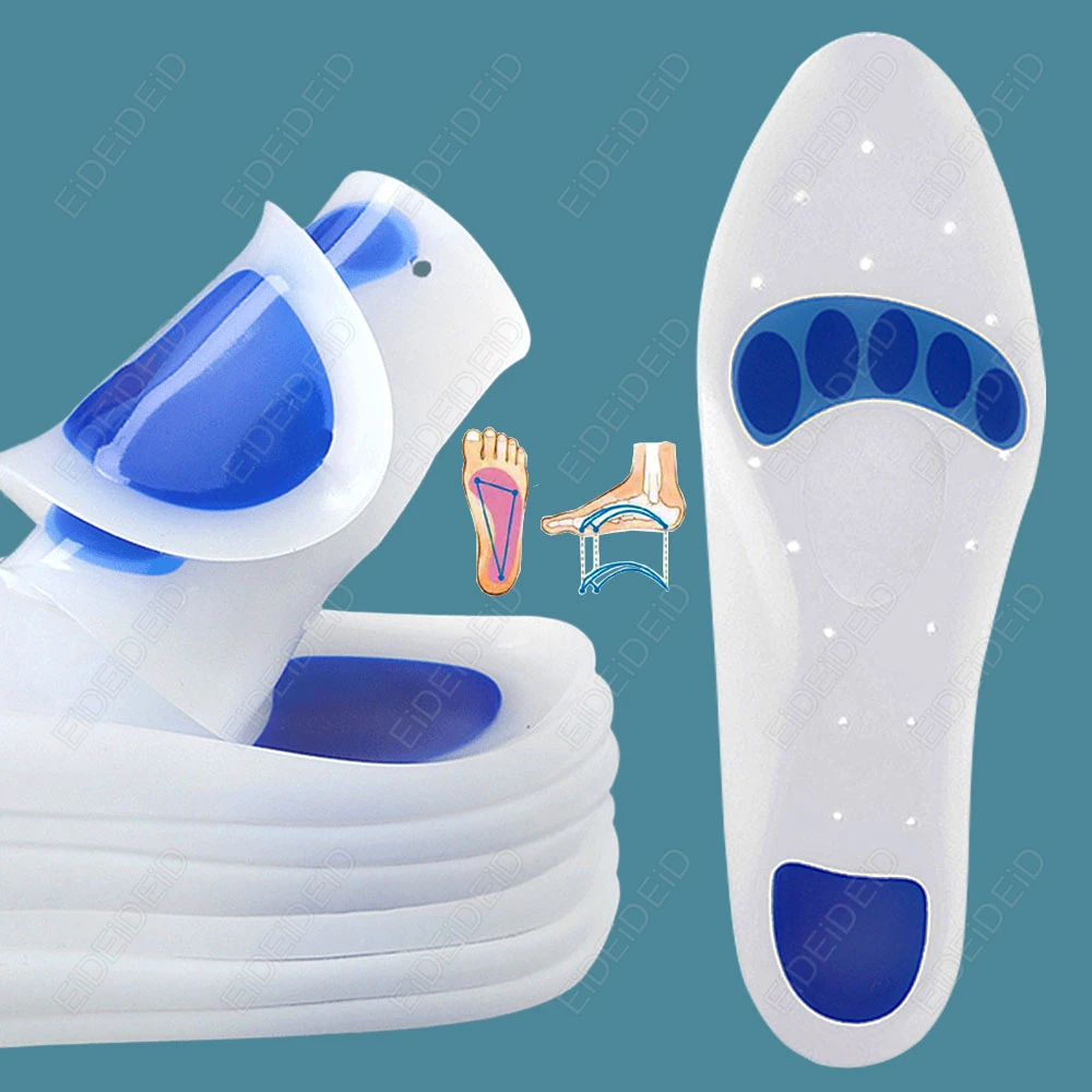 Silicon Orthopedic Insoles Gel Medical Insoles for Shoes Men Women Flat Foot Arch Support for Plantar Fasciitis Relief Shoe Pad