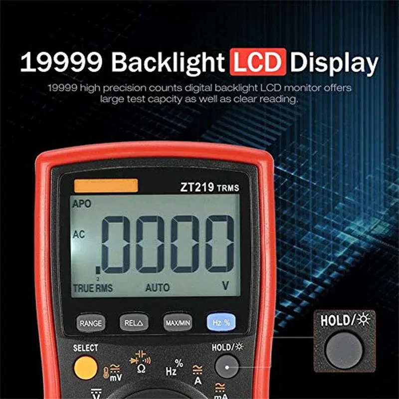 ZOYI ZT219 Digital Multimeter 19999 Analog Tester True RMS Professional Multimetro DIY Transistor Capacitor NCV Testers Lcrmeter