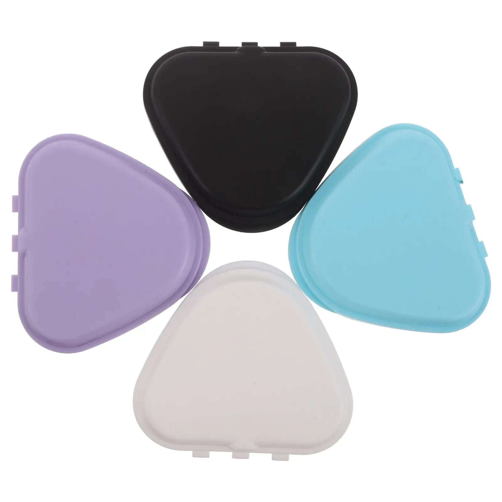 4Pcs Slim Retainer Case Portable Denture Carrying Case for Braces Aligners Mouth Guard Travel Hygienic Waterproof Orthodontic