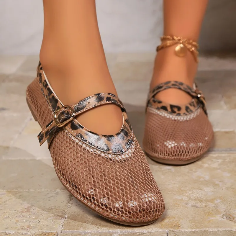 Casual Breathable Mesh Slip-On Women's Sandals Summer Hot Sale Of The Season Flat Bottom Buckle Design Comfortable Rubber Sol... - Image 2