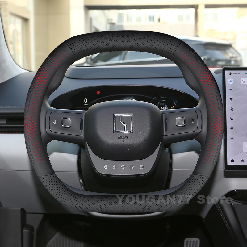 

Leather Car Steering Wheel Cover For ZEEKR 007 2024 2025 2026 001 009 7X 2025 2026 Ultra Thin Auto Steering Wheel Accessories