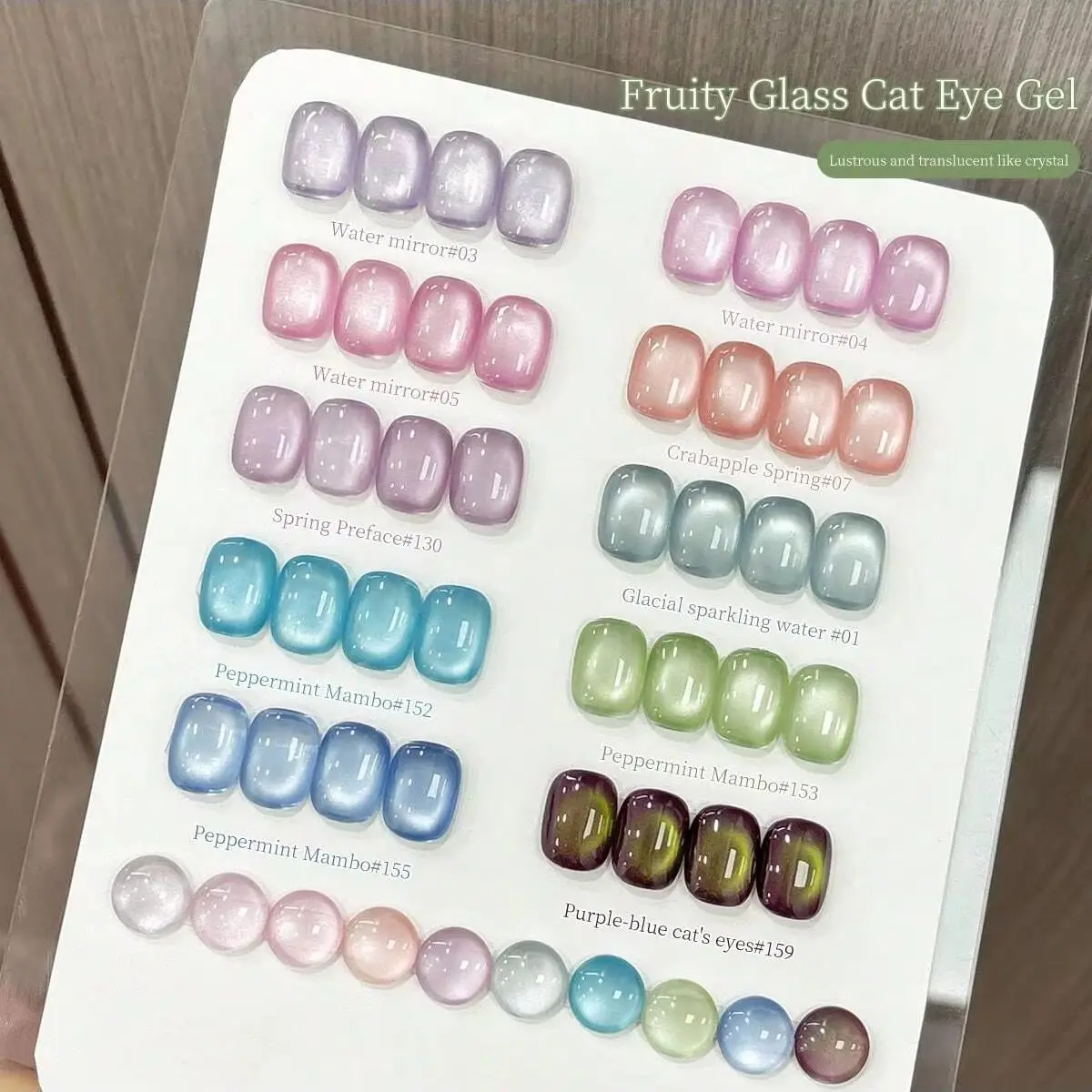 XEIJAYTI 1 szt. Szklany Lakier Hybrydowy do Paznokci Efekt Kociego Oka, Połyskujący Miętowy Zielony Lakier Hybrydowy Soak Off, Magnetyczny Efekt do Paznokci do Salonu i Manicure Domowego