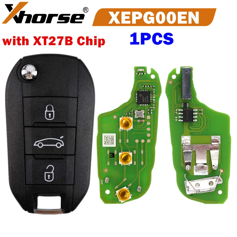 1PCS Xhorse XEPG00EN with XT27B Super Chip Super Remote PCB Board and 3 Button Key Shell