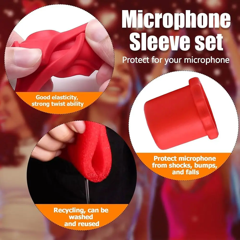Silicone Microphone Skidproof Case Soft Shakeproof Microphone Anti-Slip Base Mic Protection Wired/Wireless Mic