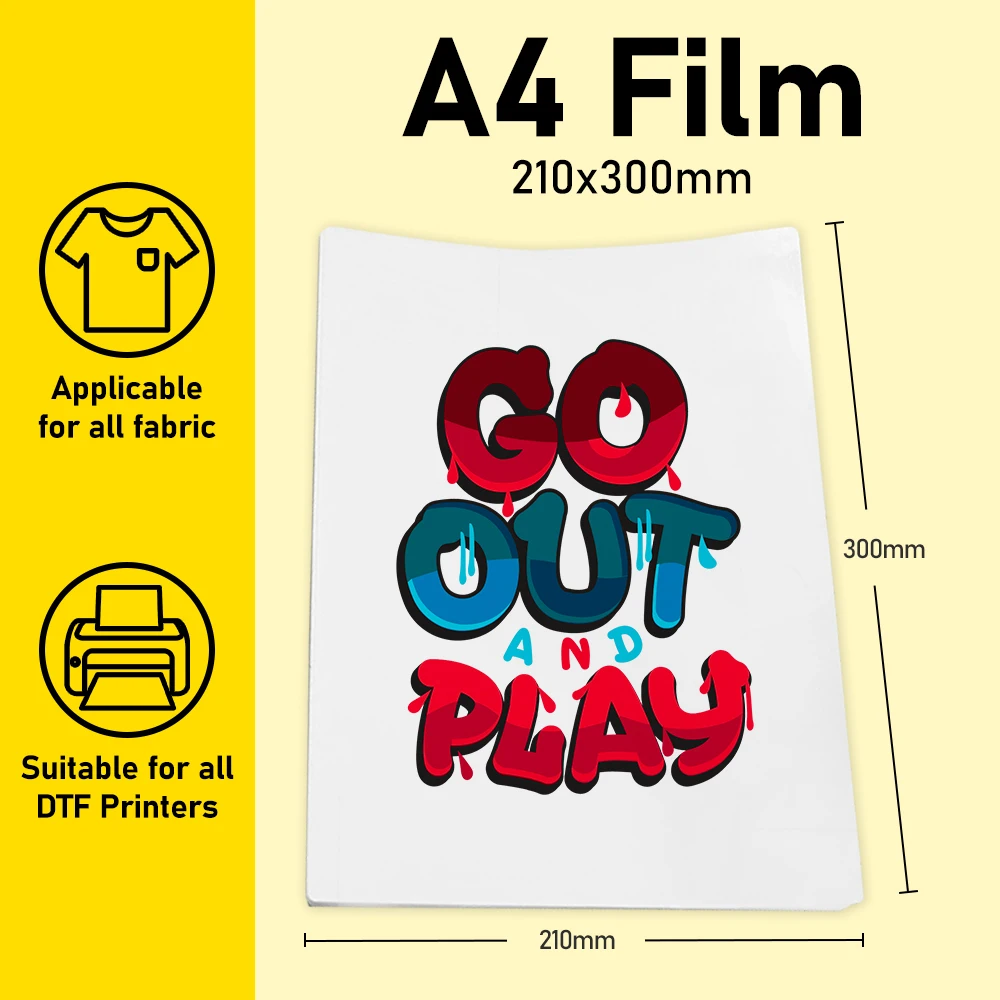 A4 DTF PET Film For Printing T-shirt For DTF Printer R1390 L1800 DX5 PET Film a4 For DTF ink DTF Transfer Printing Machine