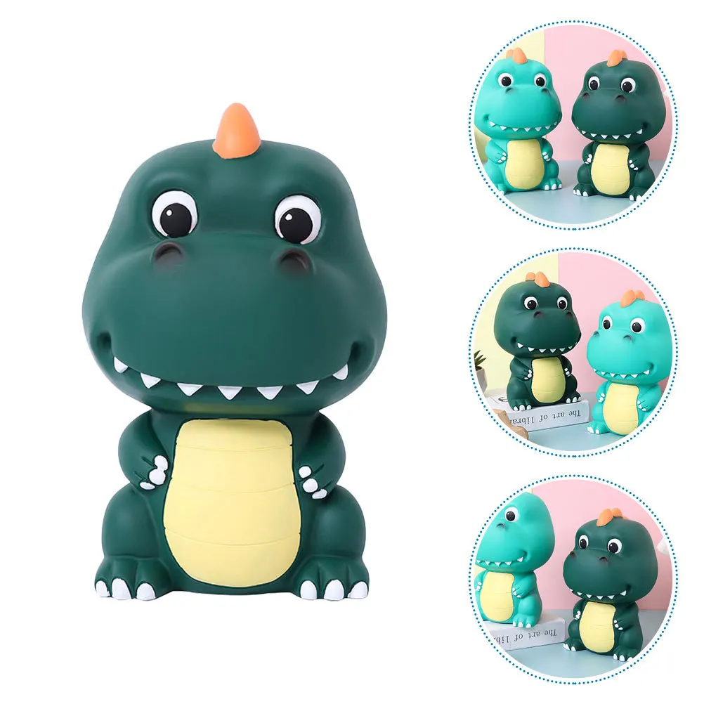 

Decorative Dinosaur Piggy Bank Vinyl Coin Saving Pot for Kids Boys Girls Desktop Cash Organizer Easy Wipe Clean Surface for Long