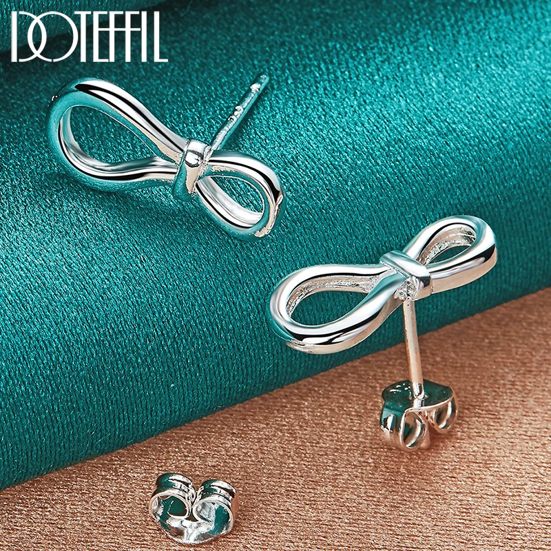 

DOTEFFIL 925 Sterling Silver Number 8 Stud Earrings For Woman Wedding Engagement Fashion Party Charm Jewelry