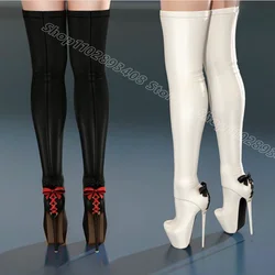 Bowknot Decor Platform Over Knee Boots Solid Back Zipper Spring British Style Women Party Sexy Shoes 2024 Zapatos Para Mujere