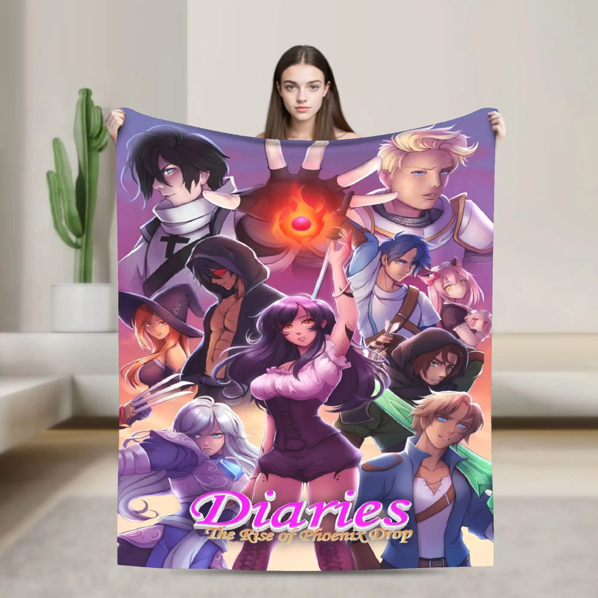 Funny Aphmau Silly Face Portrait Flannel Blanket  Warm Soft Throw Blanket for Living Room Travel Office Bedspread Sofa Bed Cover