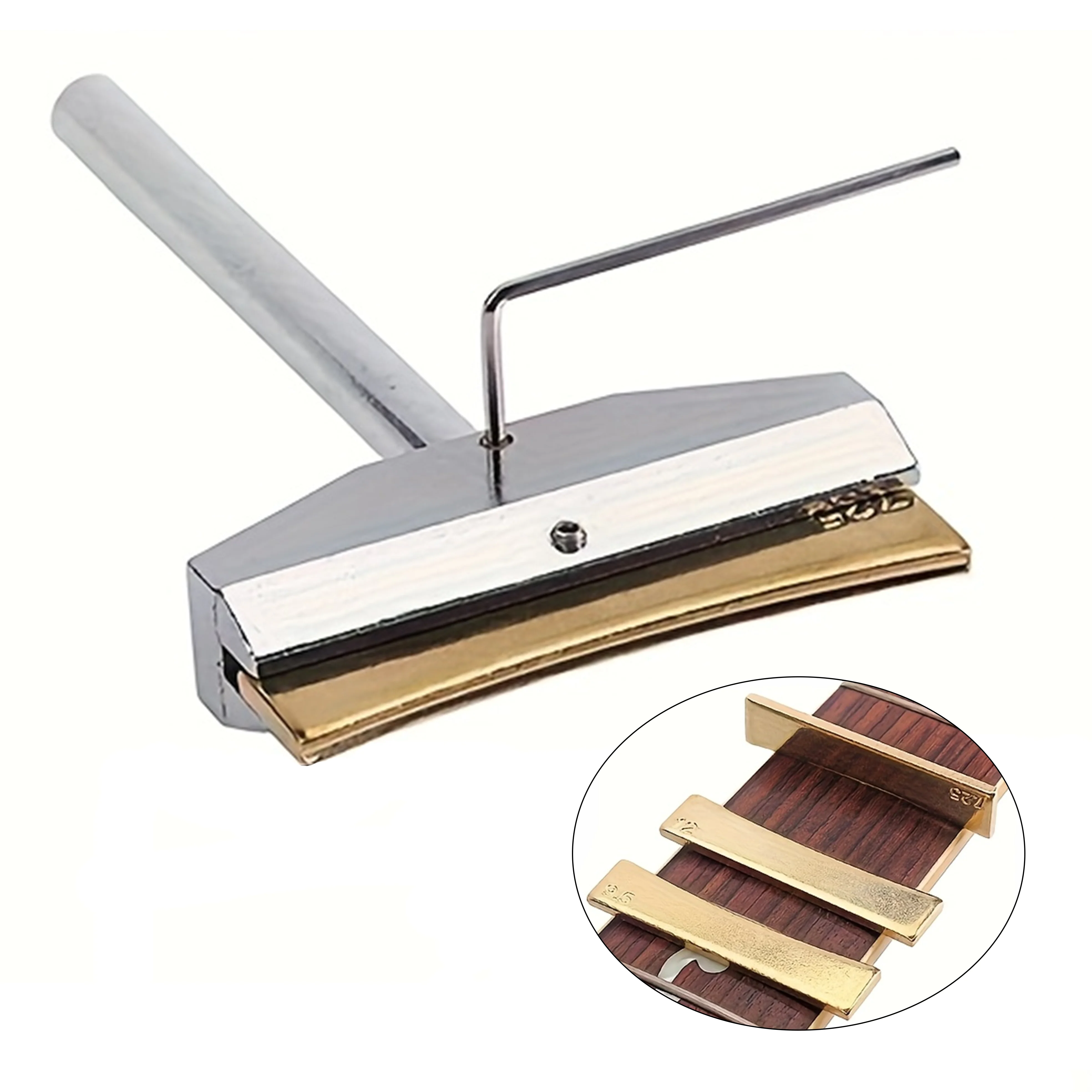 Electric Guitar Repair Tool Fret Radius Press Caul Fingerboard Fret Brass Insert Tool with Wrench Luthier Tool Musical Accessory