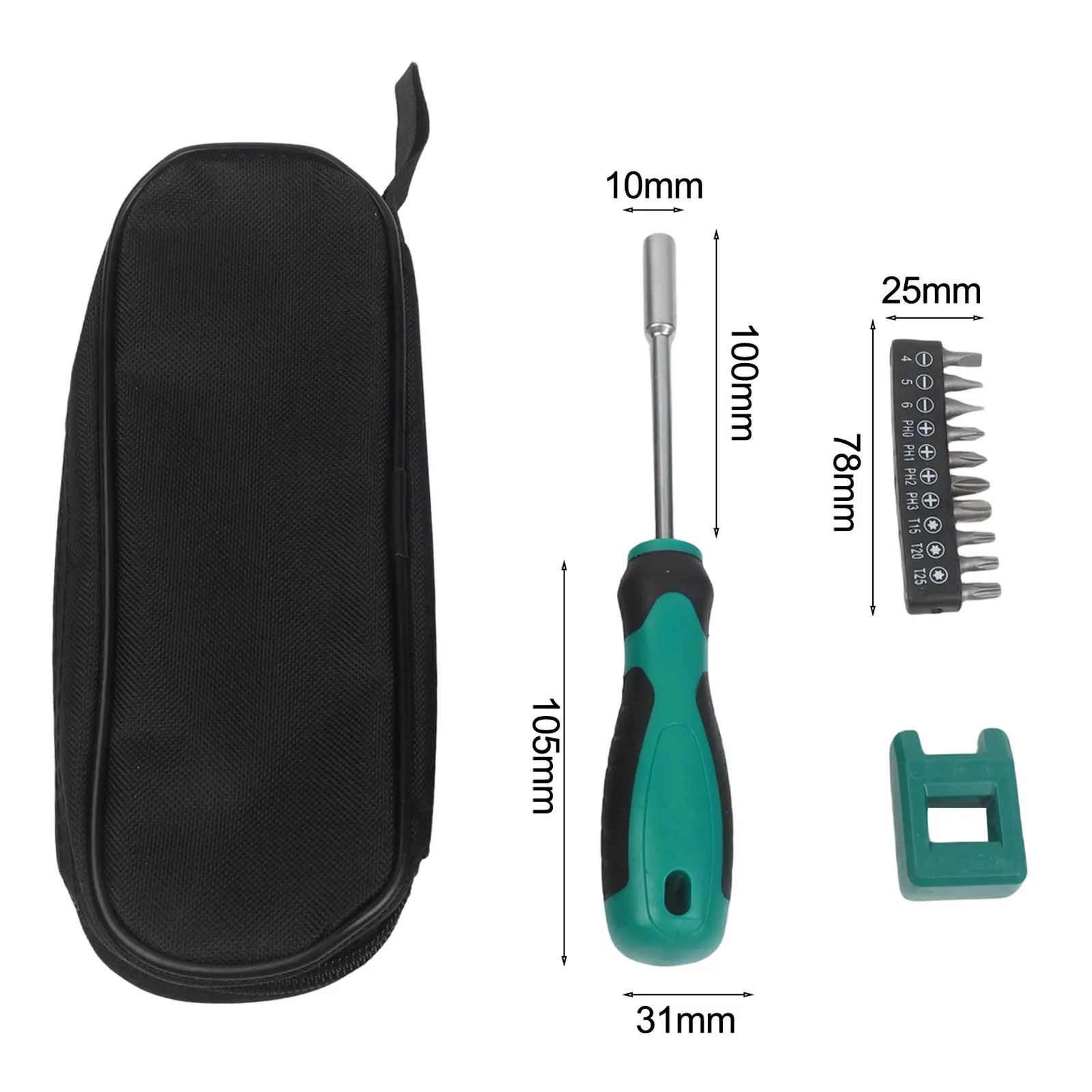Metric Hollow Shaft Nut Driver With Hex Bit Set 50 65 70 90mm Green Silver Screwdriver For Electric Vehicle Bicycle Motorcycle R