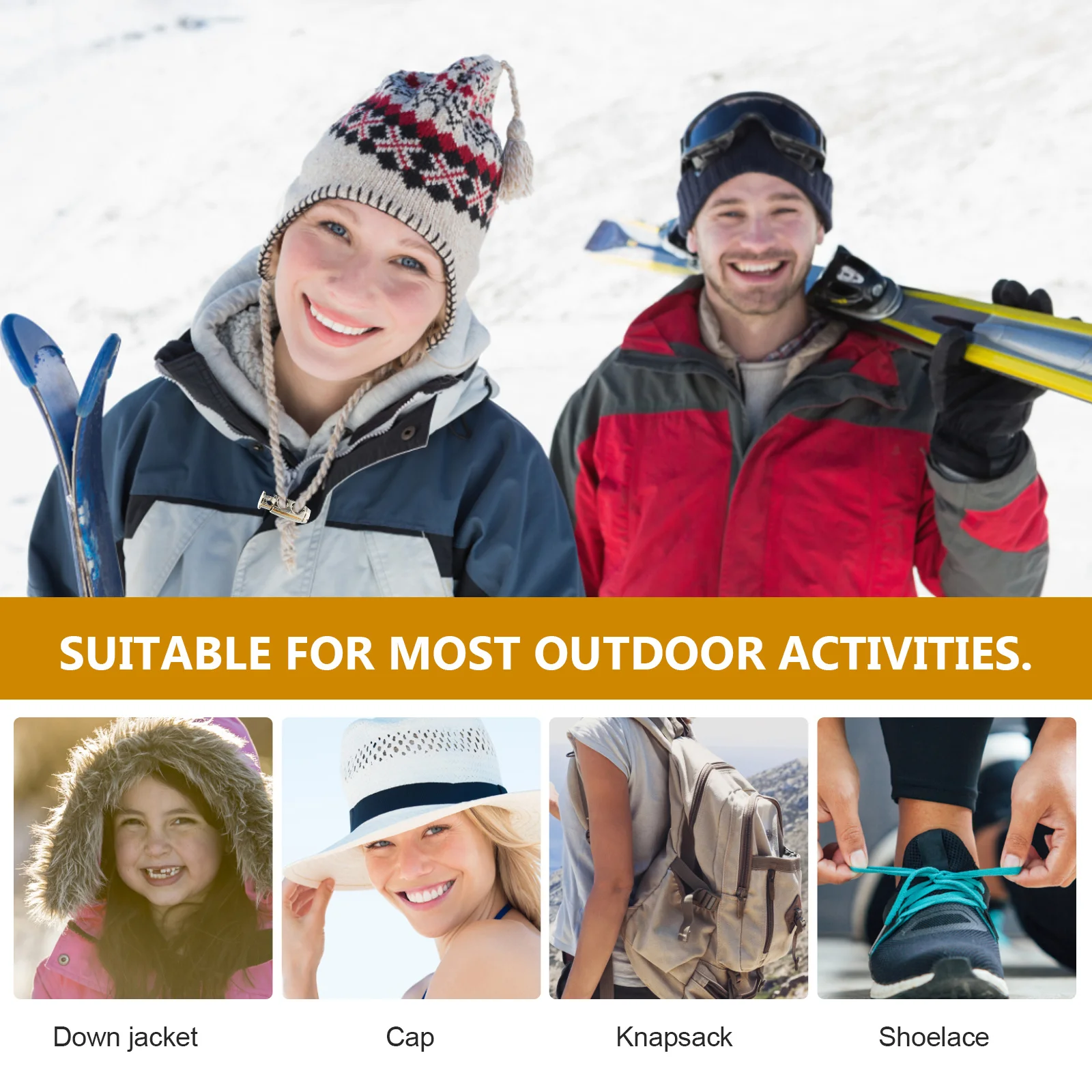 قطعتان من مشبك حزام القبعة قابل للتعديل ضد الرياح للأنشطة الخارجية وصيد الأسماك والقوارب والتخييم والمشي لمسافات طويلة والسفر #1