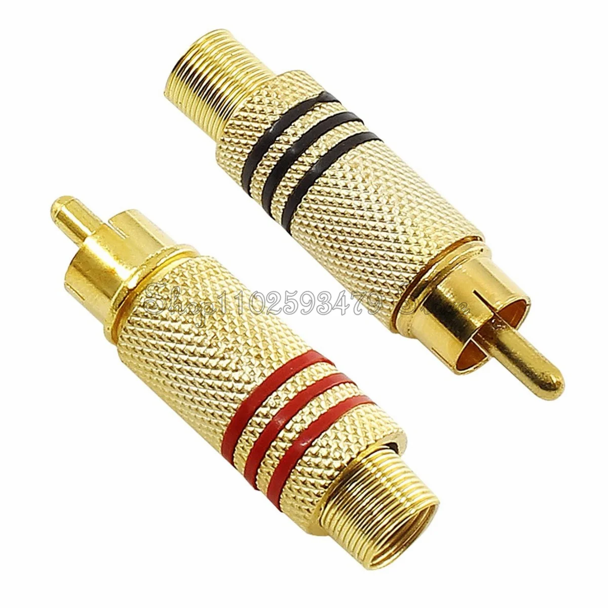 Conector RCA de resorte de Metal para PC, clavija macho, clavija AV para Audio, soldadura de vídeo, piezas de bricolaje, oro, rojo, negro, 100