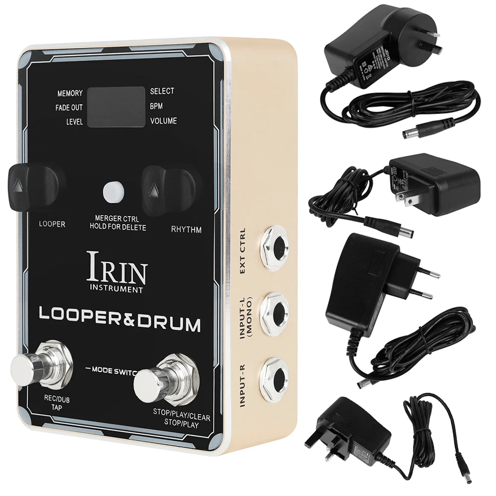 IRIN Loops＆Drum Electric Guitar Pedal Machine 40 Storage 100 Drum Rhythms 10 Metronomes Effect Guitar Parts