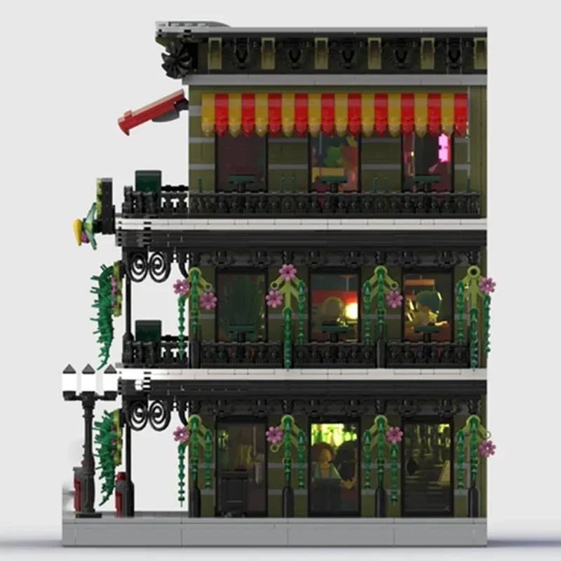 Briques Moc techniques City Street View, modèle Cocktail Bar, blocs de construction modulaires, cadeaux, jouets pour enfants, ensembles de bricolage à assembler
