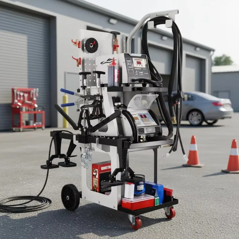 Dent Puller Machine With Aluminum Iron Steel Auto Body Repair Machine Tool Kits F90ES+6100