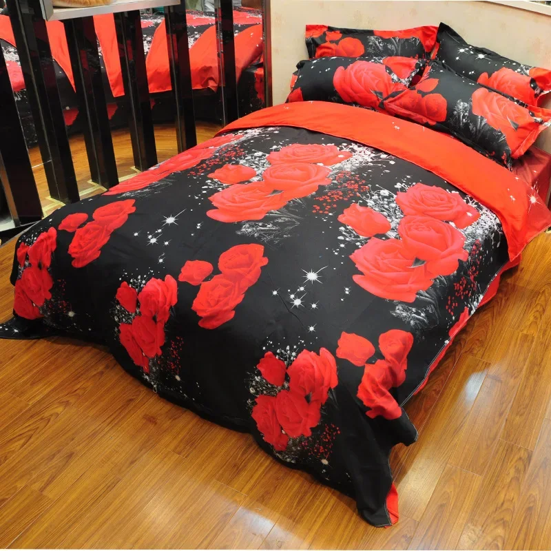 Bedding Set 3D Flowers Printed Polyester Duvet Cover Bedsheet with Pillow Sham Comforter Bedding Sets  bed cover set  bt21