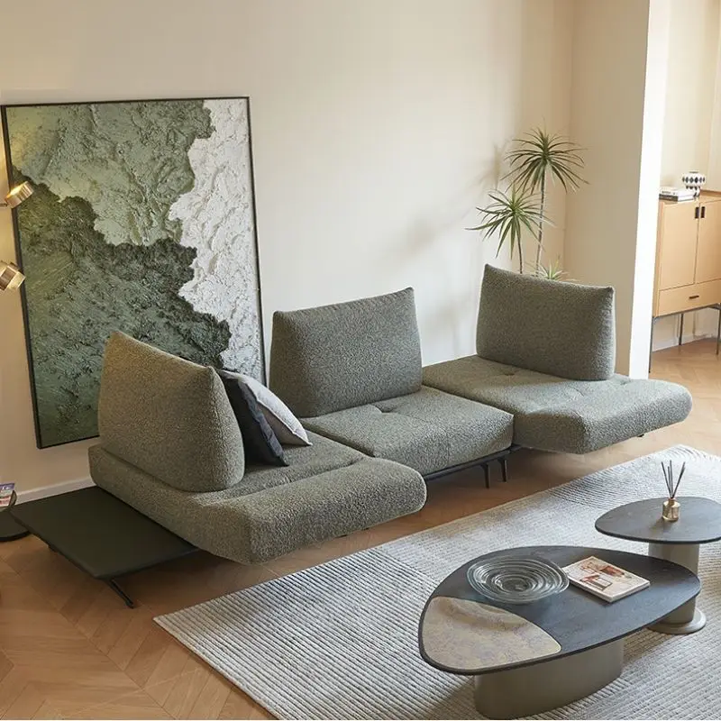 

Italian Variety Dynamic Island Fabric Sofa Minimalist Living Room 2025 New Home Straight Row Multifunctional Combination