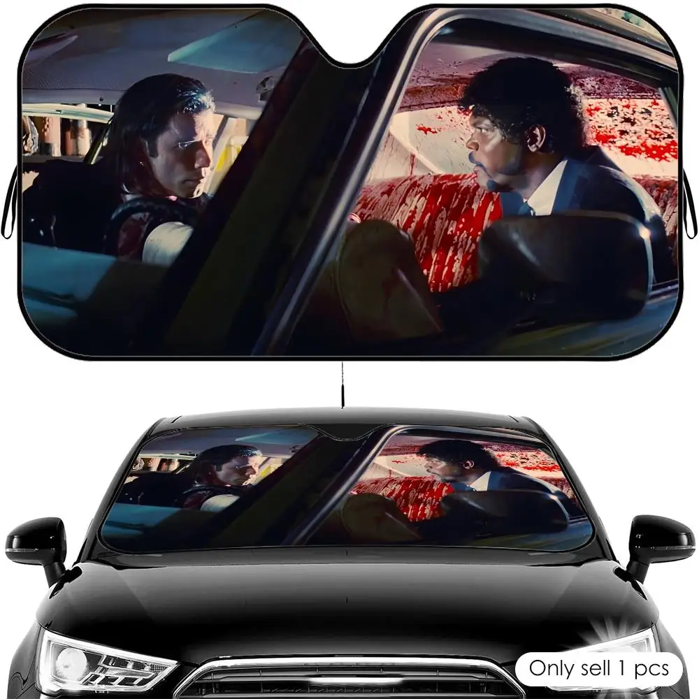 

Солнцезащитный козырек P-Pulp F-Fiction Movie, складной, универсальный, для лобового стекла автомобиля, защита от УФ-излучения, теплоизоляция, складная накидка