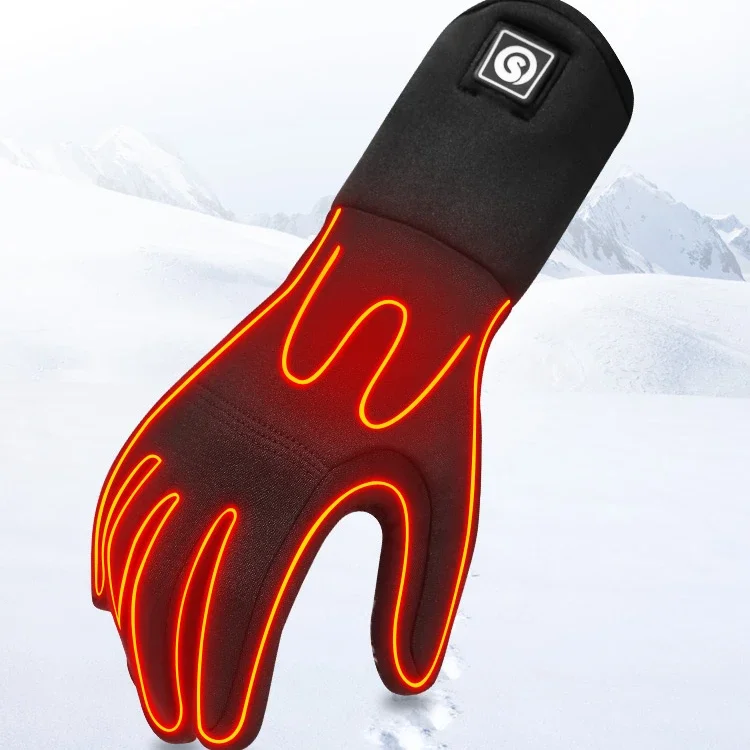 Waterproof Rechargeable Heated Running Ski Gloves Liners Electric Hand Warmer Glove Heating Winter Electric Heated Gloves