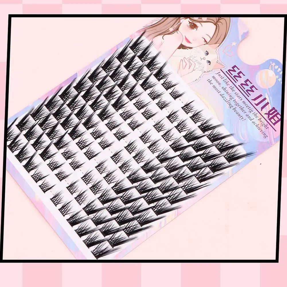 Fox Baby Straight Black False Eyelashes Natural Simulation Makeup Eyelashes Thick Single Tool Extension False Cluster Lashe E3Z9