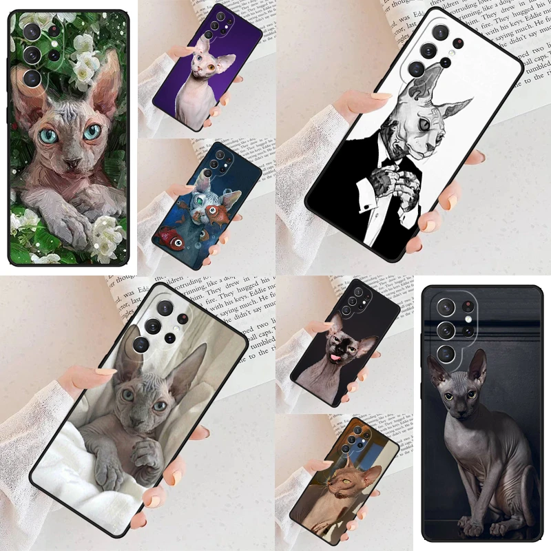 Sphinx Cat Printing Drawing Cell Phone Case for Samsung Galaxy S26 Ultra S25 S24 S23 S22 S21 S20 Note10 Cover