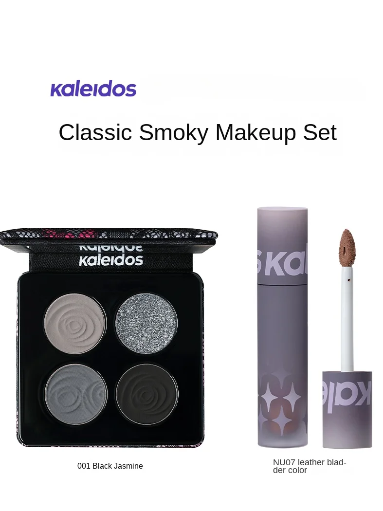 Kaleidos Kaleidos popular with four-color eyeshadow disc + lip powder set European and American makeup